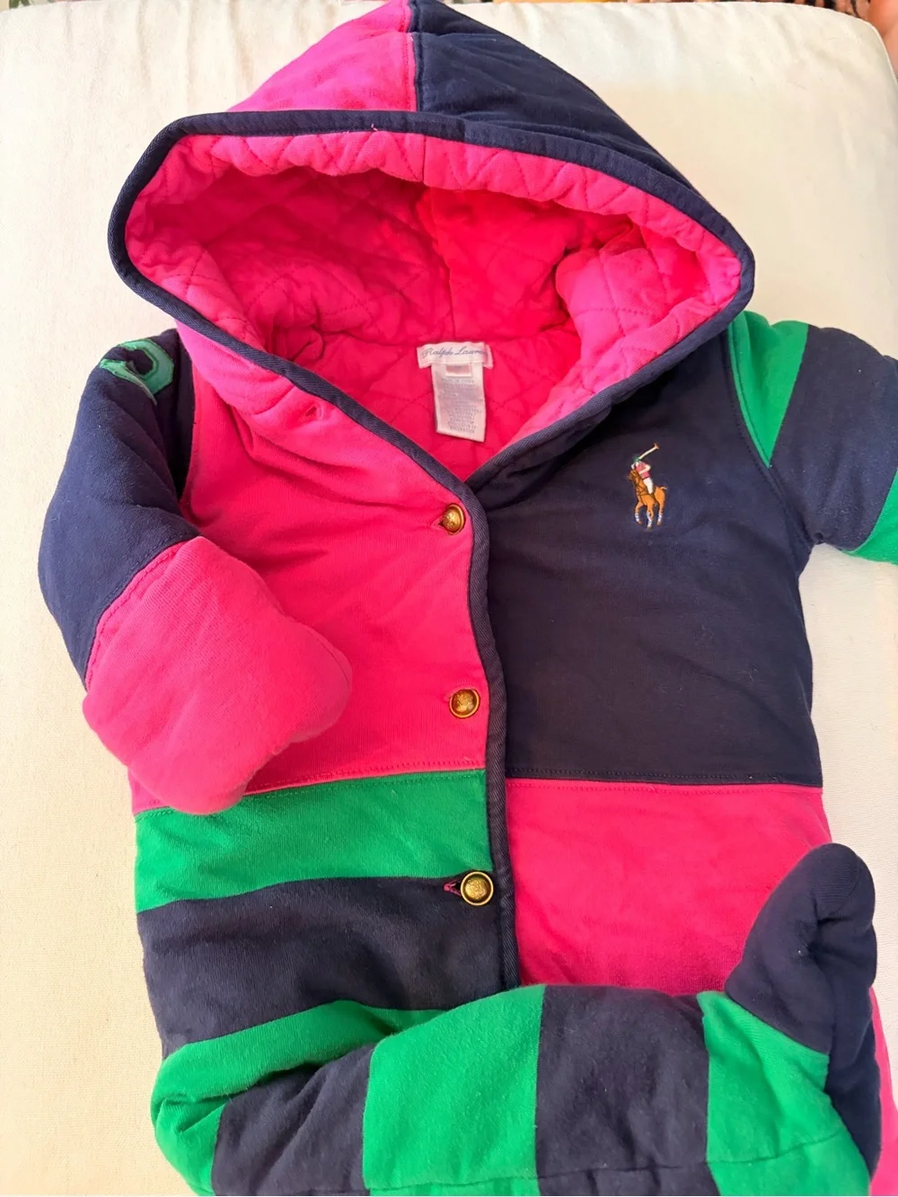 Vintage Ralph Lauren Quilted Hooded Kids Winter Suit